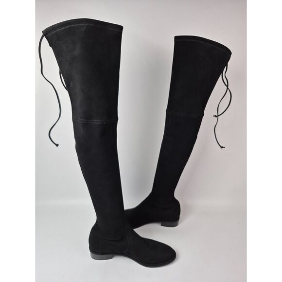 Stuart Weitzman Women's Black Suede Lowland Over The Knee Boots Size 7.5 S2167 - Picture 3 of 7